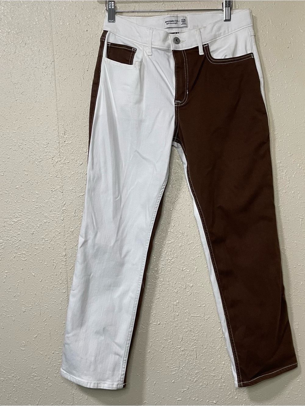 abercrombie kids Two-Tone White and Brown Jeans